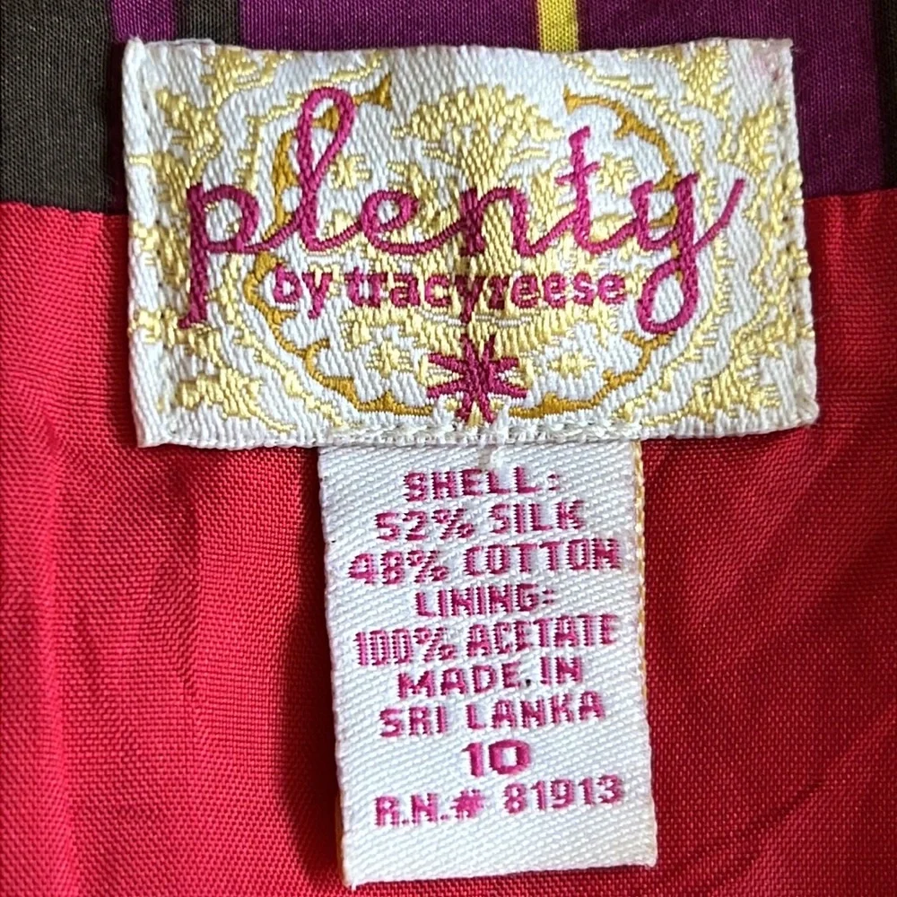 Plenty Tracy Reese Silk Plaid Bustier Top 10‎ Boned Corset Strapless Y2K Indie